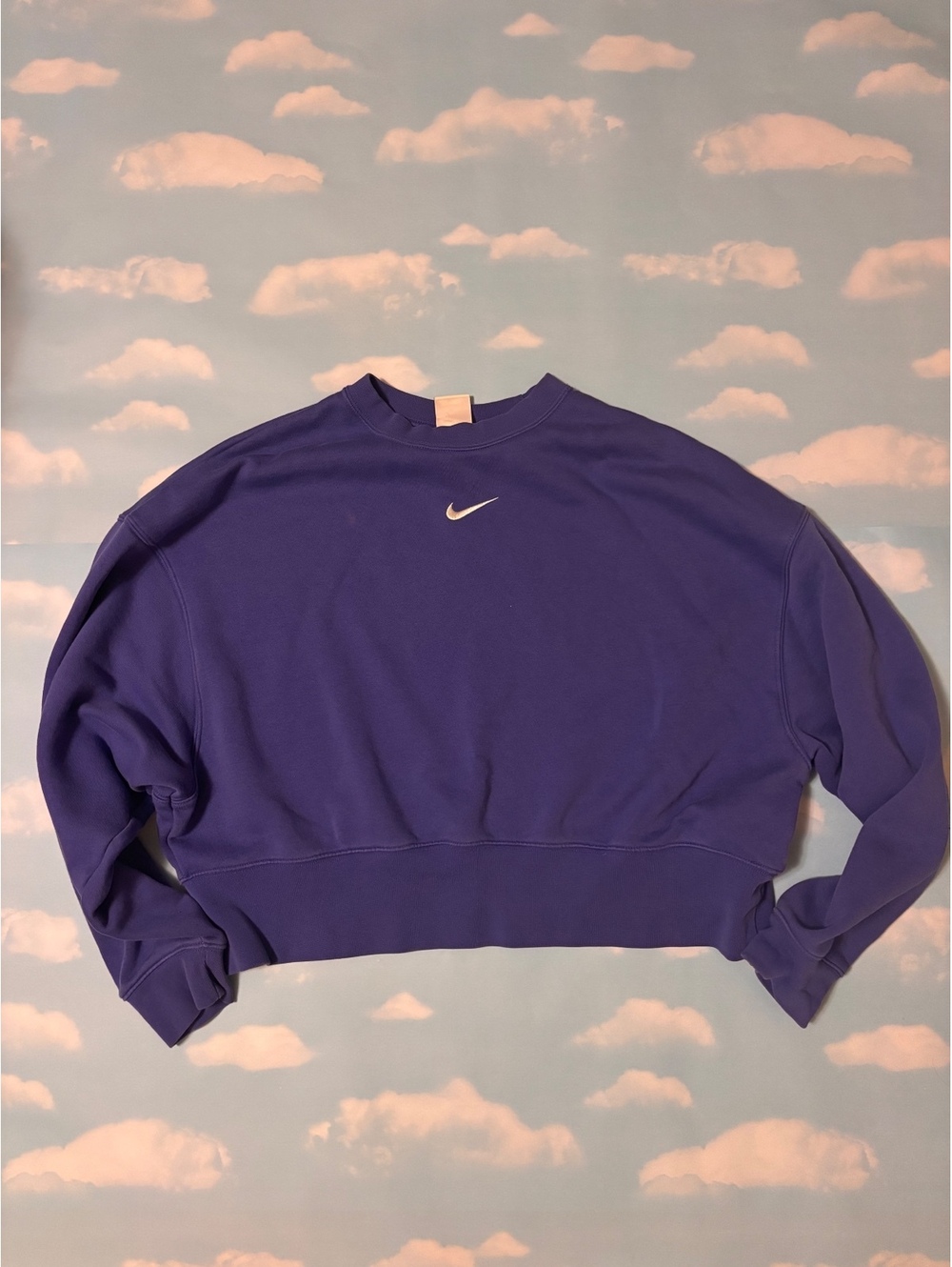 Nike Purple Cropped Crewneck Sweatshirt size xs